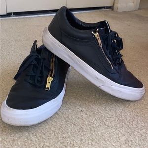 Black leather vans